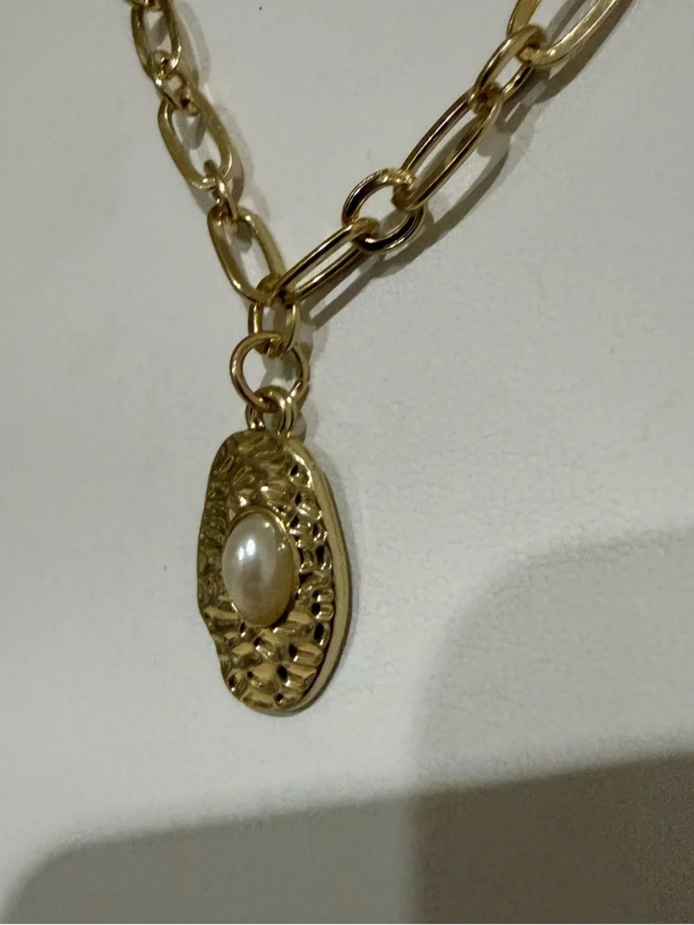 Set of 2 Separate Gold Tone Paperclip Chain Necklaces